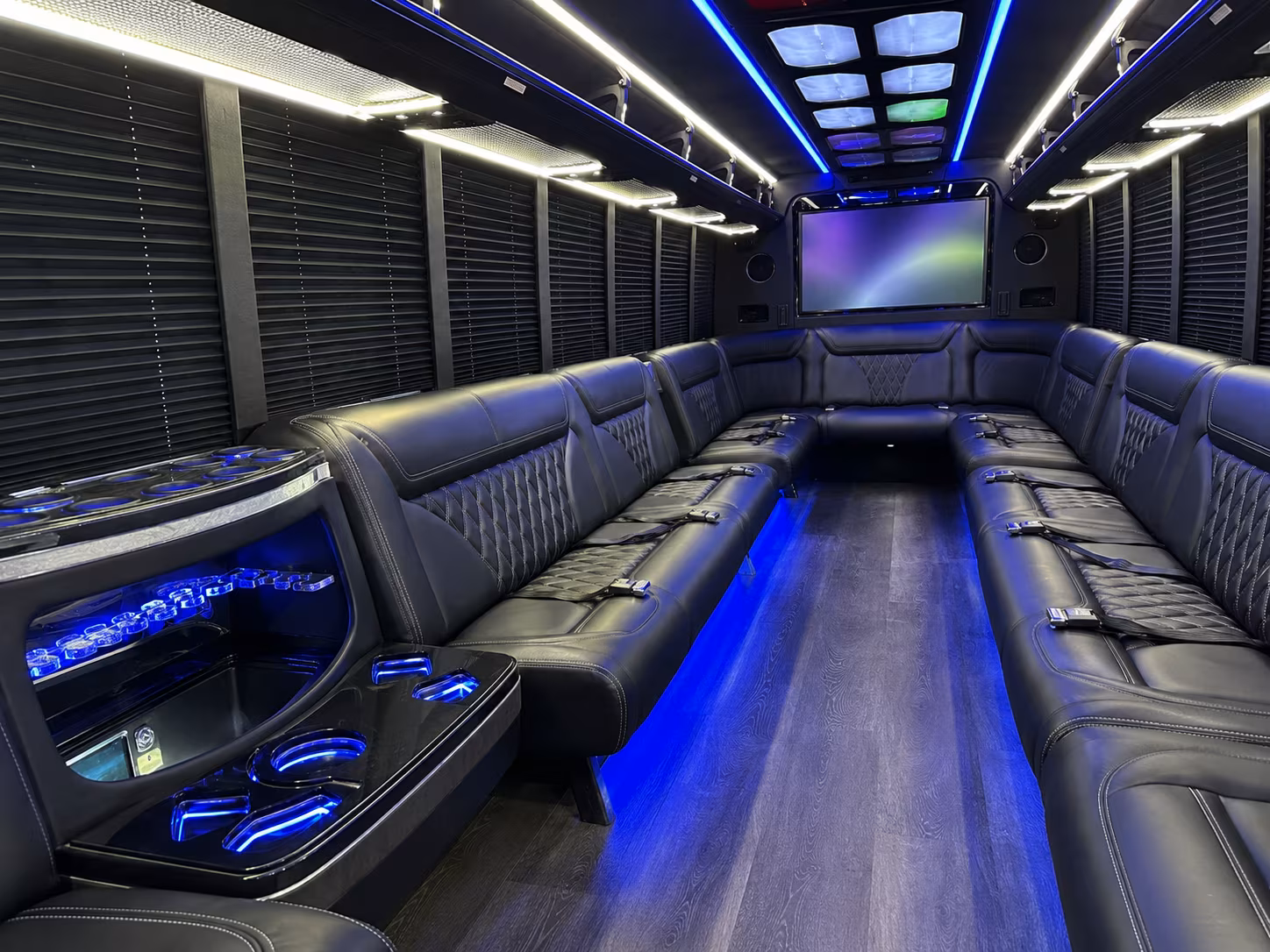 jacksonville 20 passenger party bus inside